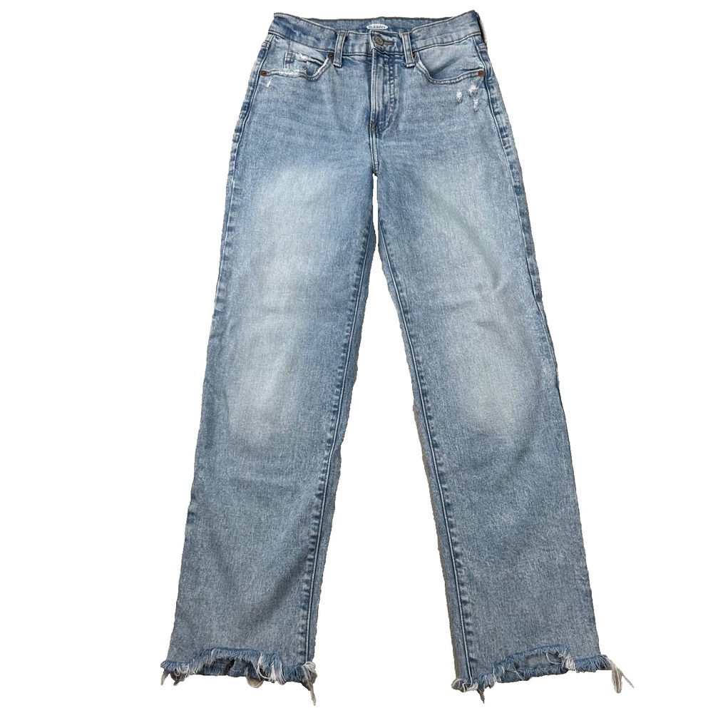 Old Navy Jeans Womens 0 Erin Boyfriend Raw Hem High Rise Crop Denim